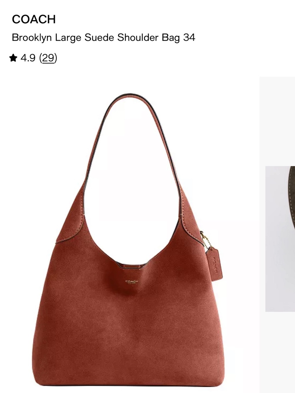 COACH Brooklyn 34 Suede Clay